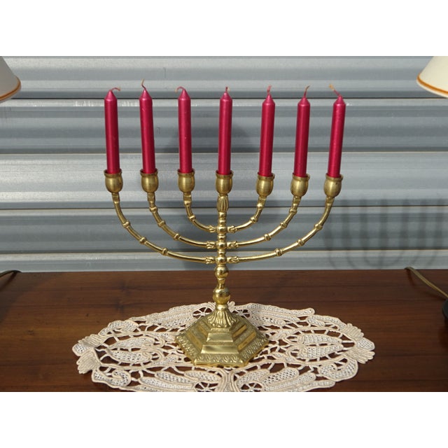 Seven-Branch Candleholder in Gilded Brass by Wainberg, 1960s For Sale - Image 3 of 18