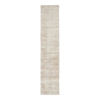 Contemporary Distressed Textural Art Silk Extra Long Runner by Rug & Kilim, India For Sale