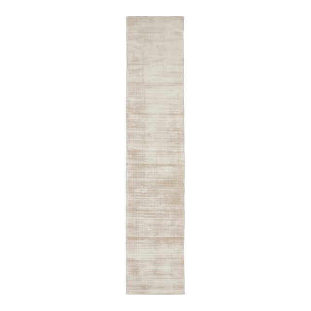 Contemporary Distressed Textural Art Silk Extra Long Runner by Rug & Kilim, India For Sale