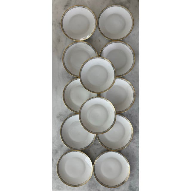 Mid Century Rosenthal Plates in the Continental Blue Band Gold Lines Pattern - Set of 6 For Sale In Austin - Image 6 of 10