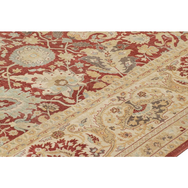 Rug & Kilim's Oversized Persian Sultanabad Style Rug in Red & Gold With Florals For Sale In New York - Image 6 of 8
