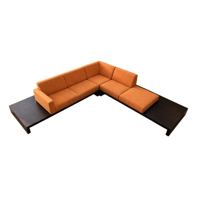 Custom Design Orange Modular Platform Sectional Sofa For Sale