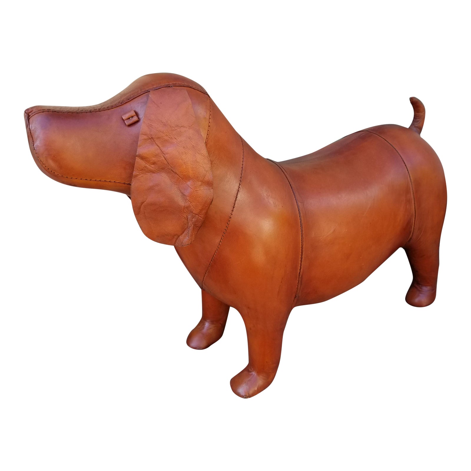 Small Leather Animal Beagle Dog Footstool Chairish