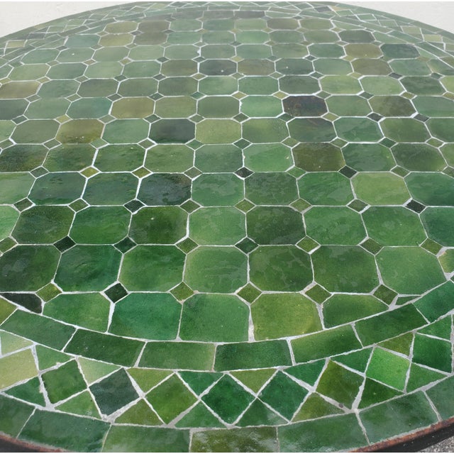 32" Tamegrout Green Moroccan Mosaic Table For Sale In Orlando - Image 6 of 6