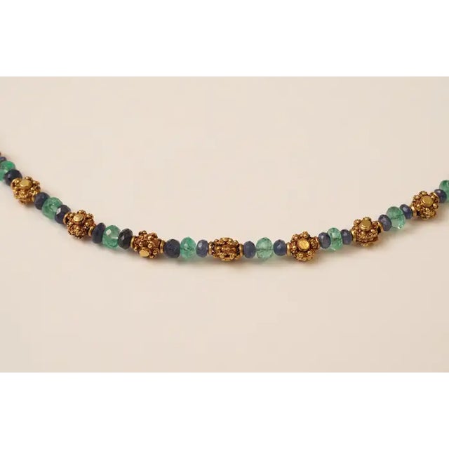 Deborah Lockhart Phillips 22 Karat Gold Sapphire and Emerald Necklace by Deborah Lockhart Phillips For Sale - Image 4 of 5