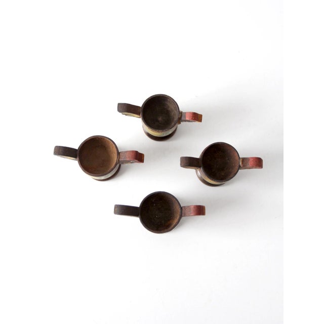 Vintage Wooden Bird Egg Cups Set of 4 For Sale - Image 4 of 9