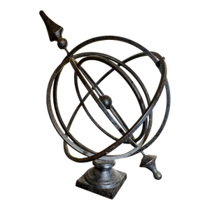 Vintage Armillary Heavy Weight in Black Sculpture