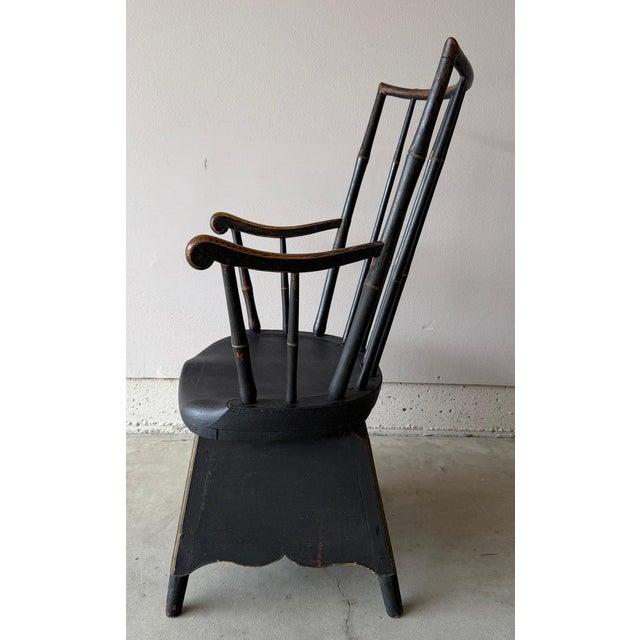 Folk Art 19thc High Back Windsor Arm Chair From n.e. For Sale - Image 3 of 6