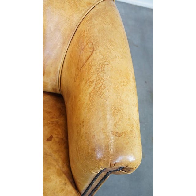 Beige English Leather Club Chair For Sale - Image 8 of 13