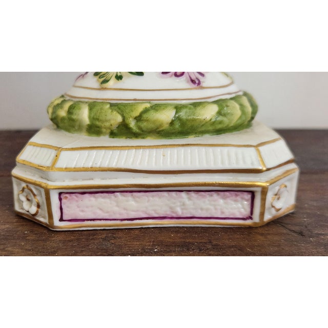 Circa 1900 Vienna-Style Porcelain Potpourri Urn With Applied Flowers, Putti & Blue Shield Mark For Sale - Image 15 of 18