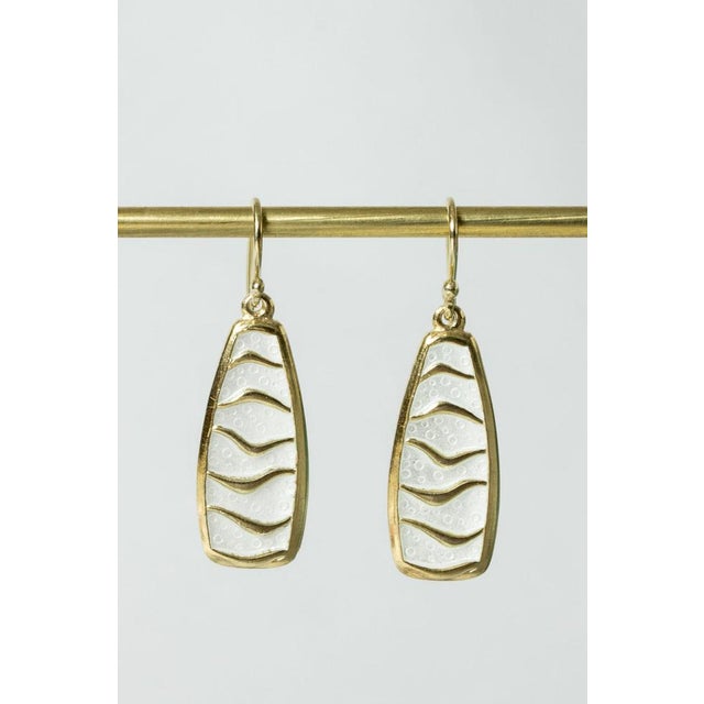Mid-Century Modern Gilded Enamel Earrings From David Andersen, Set of 2 For Sale - Image 3 of 6
