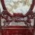 Oxblood Red Vintage Chinese Carved Rosewood and Marble Chair For Sale - Image 8 of 11