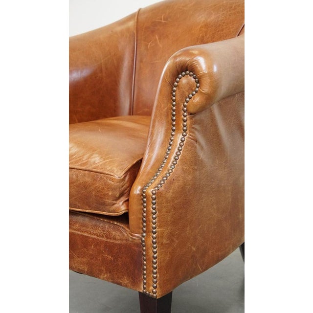 Brown Leather Club Chair For Sale - Image 10 of 12