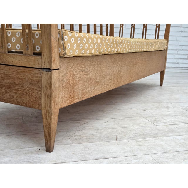 Swedish Drop Arm Sofa in Fabric and Oak, 1970s For Sale - Image 11 of 18