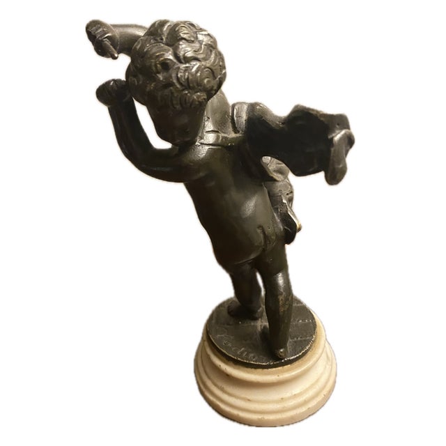 Claude Michel Clodion Late 19th Century "Child Playing Triangle" Clodion Bronze Statue For Sale - Image 4 of 5