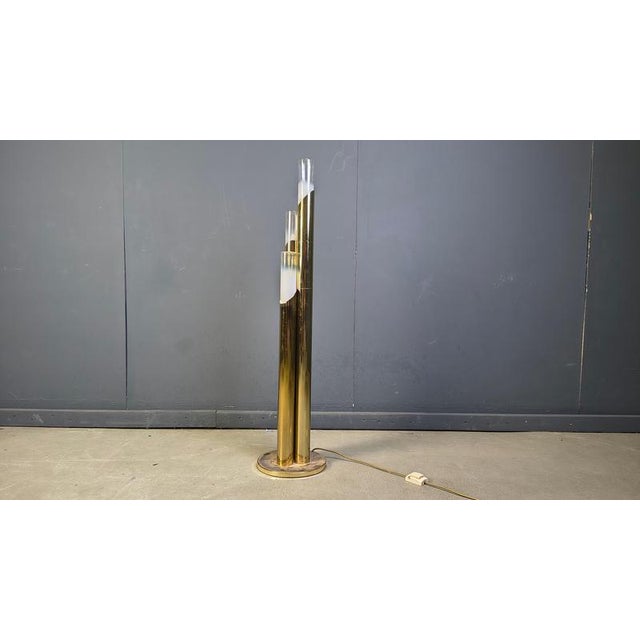 Vintage Brass and Murano Glass Floor Lamp, Italy, 1970s For Sale - Image 10 of 13
