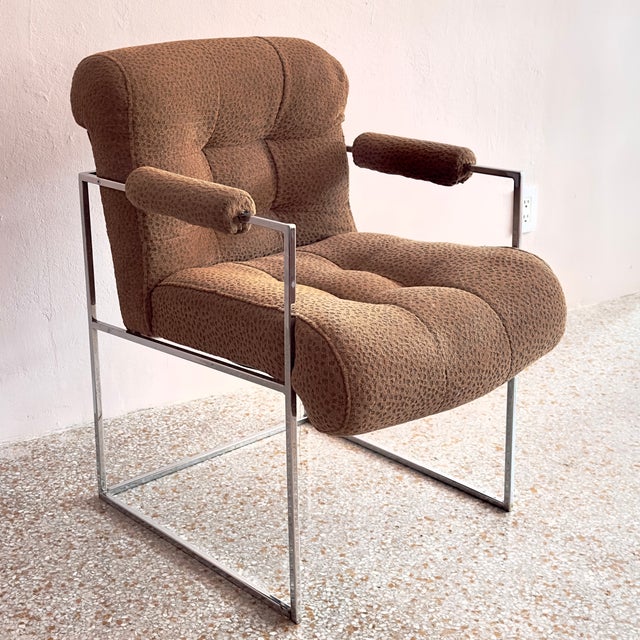 Thin Line Dining or Occasional Chair Attributed to Milo Baughman for Thayer Coggin For Sale In Miami - Image 6 of 13