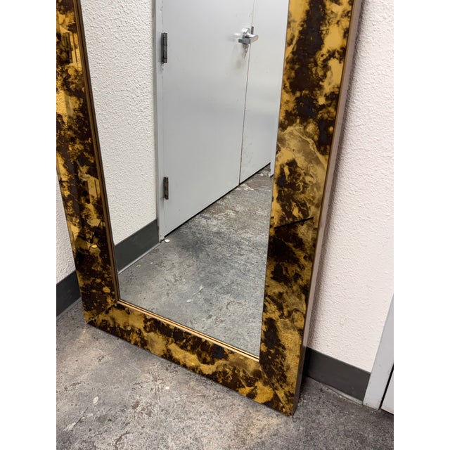 2010s Hollywood Regency Tortoise Glass Full-Length Mirror For Sale - Image 5 of 12