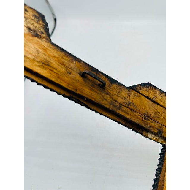 1940s Antique Hand Made Tramp Art Frame For Sale - Image 5 of 5
