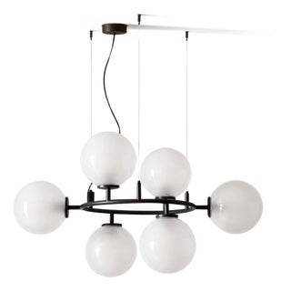 Modern Constellation Chandelier in Black Metal & Glass from Cassina For Sale