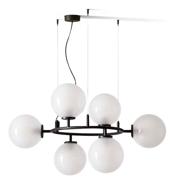 Modern Constellation Chandelier in Black Metal & Glass from Cassina For Sale
