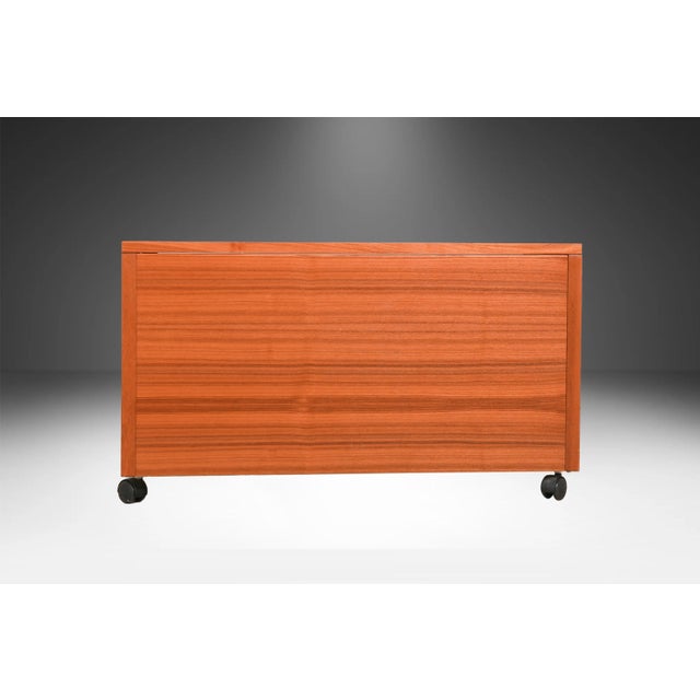 1960s Vintage Danish Modern Teak Blanket Storage Cabinet For Sale - Image 5 of 12