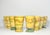 Terre e Provence 8 Yellow & Green Ceramic Footed Tumbler Drinking Glasses 5” 9oz Excellent condition. No chips, cracks, or...