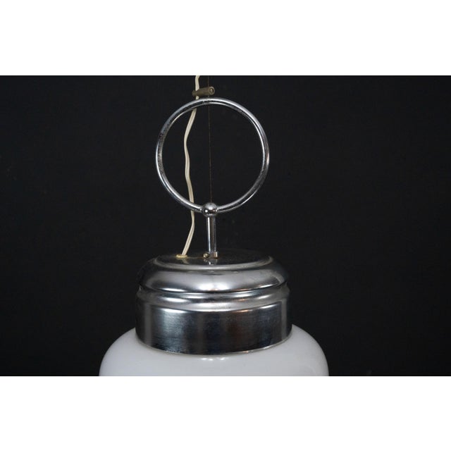 Vintage Space Age Pendant Light in Chrome and Murano Glass from Mazzega, Italy, 1960s For Sale - Image 6 of 12