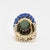 Vintage 14k Yellow Gold Diamond Turquoise Lapis Cocktail Ring C. 1960s, Size 7.5 For Sale - Image 9 of 9