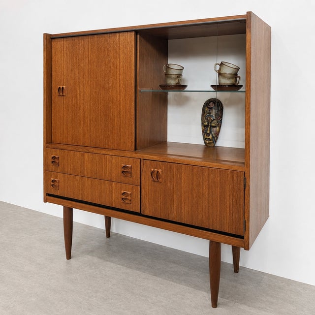 Vintage Scandinavian Teak Highboard, 1960s For Sale - Image 4 of 10