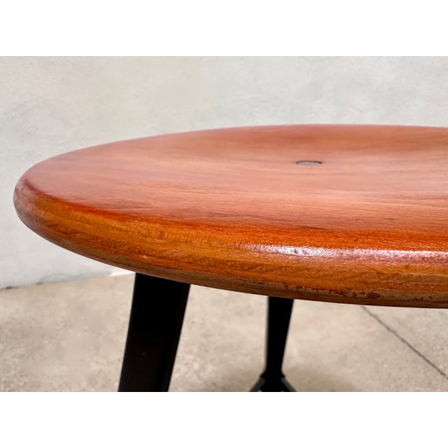 Wood Industrial Atelier Stool with Steel Frame and Plywood Seat, Germany, 1920s For Sale - Image 7 of 13