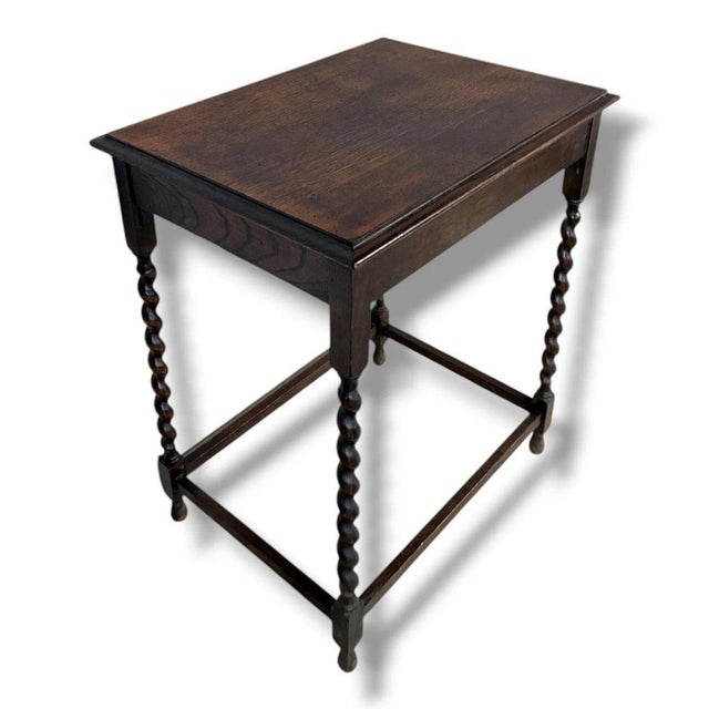 Barley Twist Side Table in Oak For Sale - Image 6 of 9