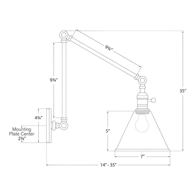 Transitional Chapman & Myers for Visual Comfort Signature Boston Functional Double Arm Library Light in Hand-Rubbed Antique Brass For Sale - Image 3 of 3