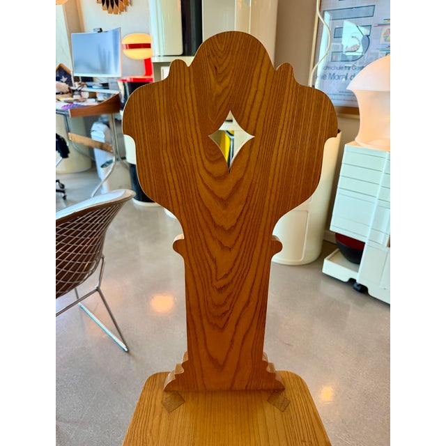 Charlotte Perriand Vintage Mid-Century Alpine French Brutalist Carved Oak Side Chairs Pair Wabi Sabi Style For Sale - Image 4 of 18