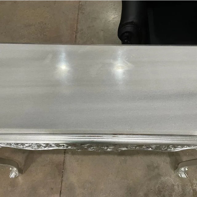 Silver 1960s French Silver French Console Table For Sale - Image 8 of 9