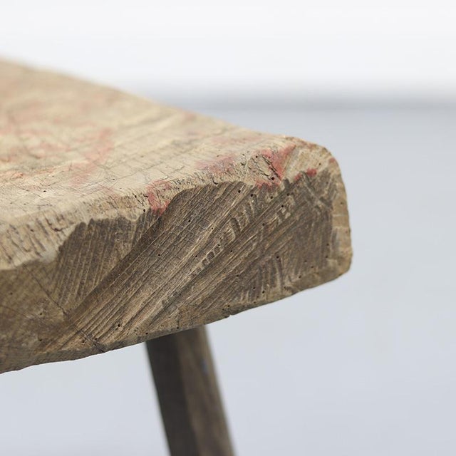 Wood Antique Rustic Farmhouse Wabi Sabi Stool or Side Table For Sale - Image 7 of 10