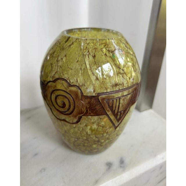 Brown Art Deco Glass Vases by Legras, 1920s, Set of 2 For Sale - Image 8 of 15