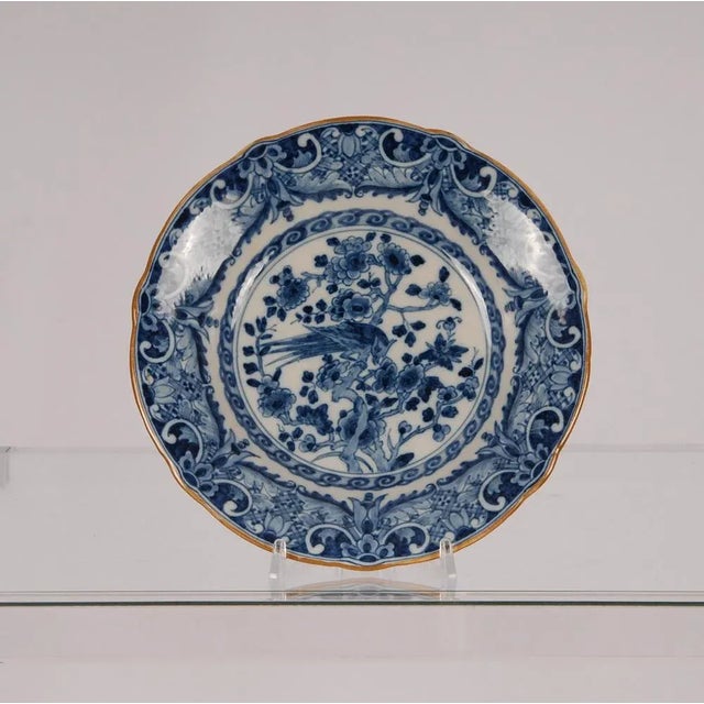 Mid-Century Modern Dutch Blue and White Delftware Tea Caddy and Cabinet Plates, 1940s, Set of 3 For Sale - Image 3 of 13