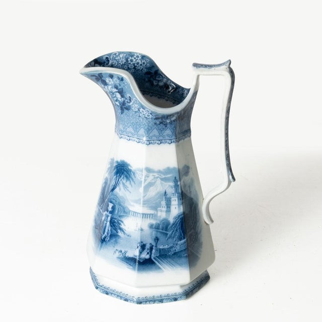 Early 19th century transferware pitcher. Wonderful piece for a living room or kitchen as decor. No large cracks so could...