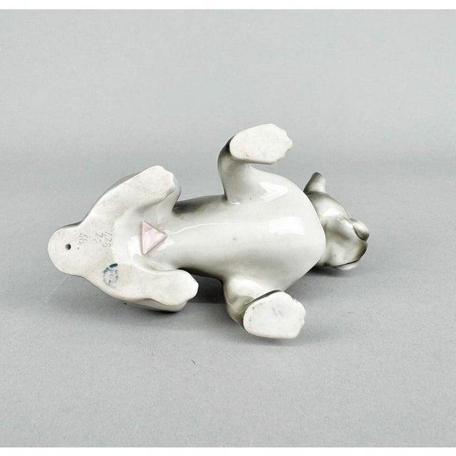 French Bulldog Figurine in Porcelain from Royal Dux, 1960s For Sale - Image 6 of 10