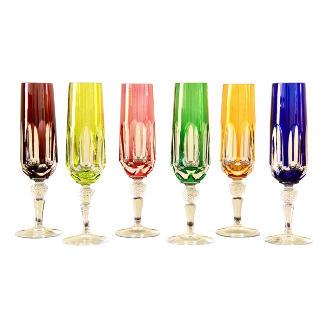 Vintage Antika Wine Crystal Glasses by Nachtmann, 1970s, Set of 6 For Sale