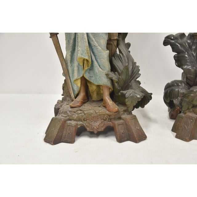 Late 19th Century Monumental Austrian Terracotta Orientalist Lamps - a Pair For Sale - Image 13 of 17