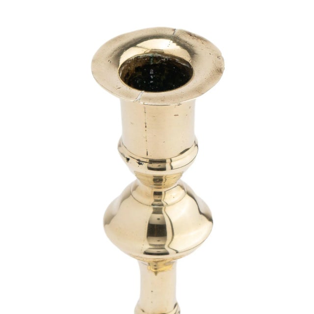 English Brass Queen Anne Candlestick, 1745 For Sale - Image 4 of 8