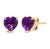 Discover the quintessence of elegance with these heart-shaped purple amethyst stud earrings, exquisitely cradled in 14K...