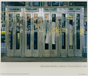 Richard Estes Photorealism 2007 Exhibition Lithograph Telephone Booths New York City, 1967. Spain