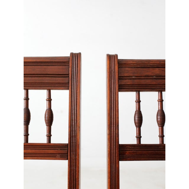 Antique Eastlake Side Chairs With Cane Seats Pair For Sale - Image 6 of 13