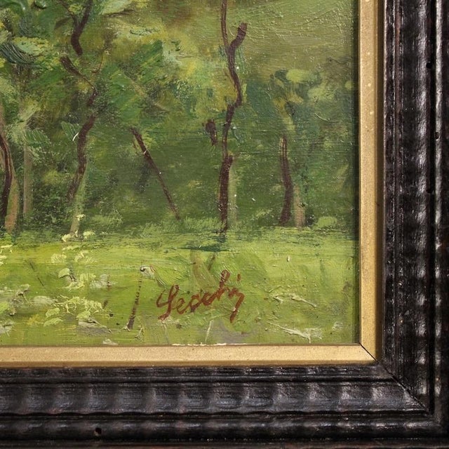 Views of Lake Lugano, 1940, Oil on Panel Triptych, Set of 3 For Sale - Image 7 of 16