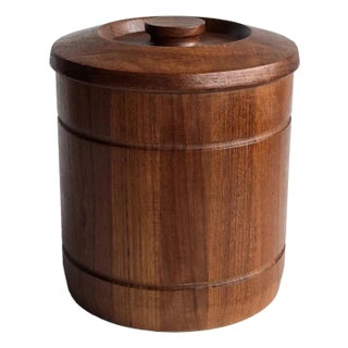 1970s Teak Wood Ice Bucket For Sale