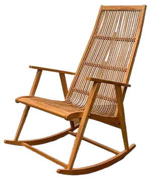 Mid-Century German Rattan Rocking Chair from Deutschen Werkstätten Hellerau, 1960s