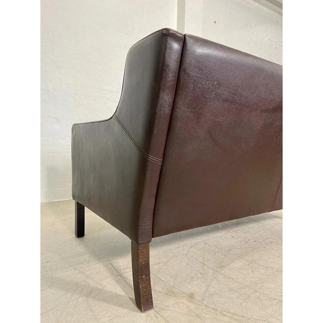 Vintage Danish Dark Cognac Leather Two-Seater Sofa from Stouby, 1960s For Sale - Image 16 of 18